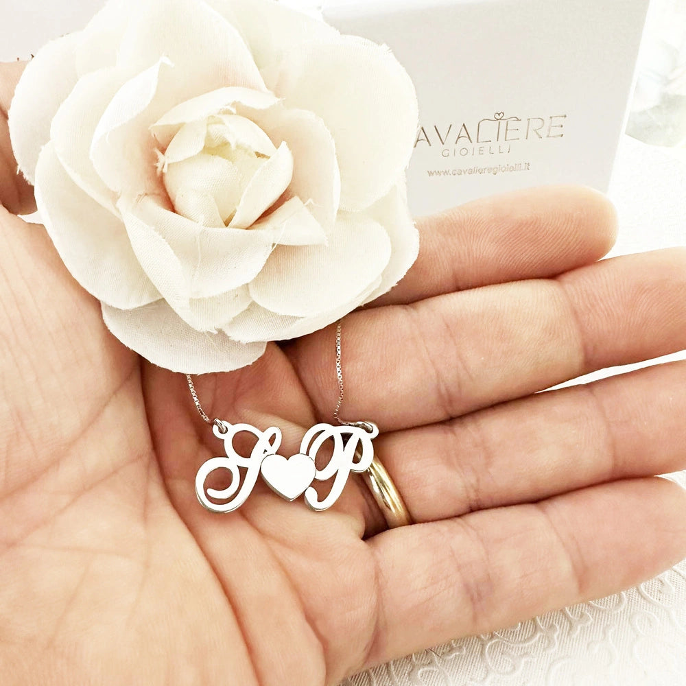 collana personalizzata iniziali simboli argento donna