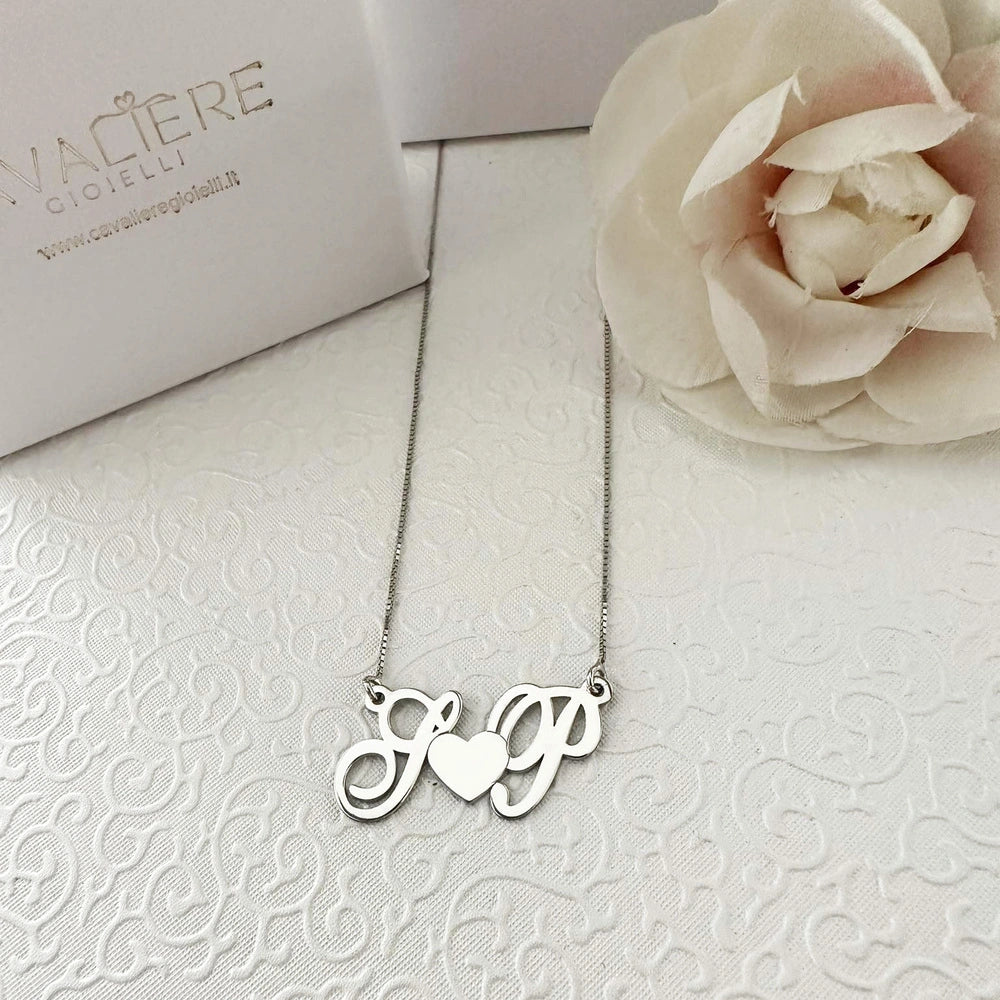 collana personalizzata iniziali simboli argento donna
