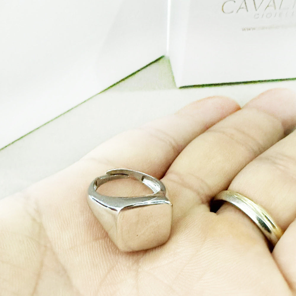 Anello chevalier argento