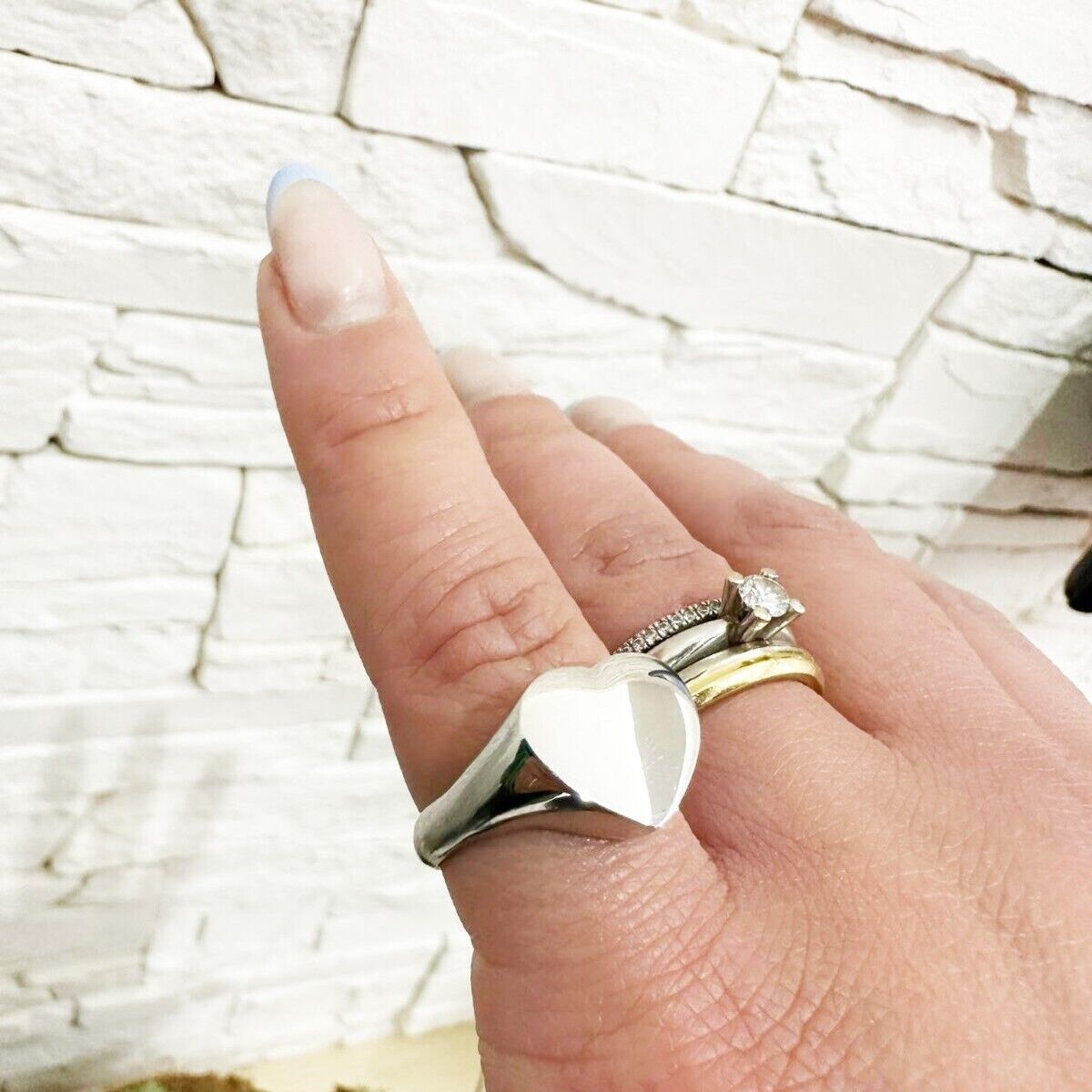 Anello chevalier argento cuore