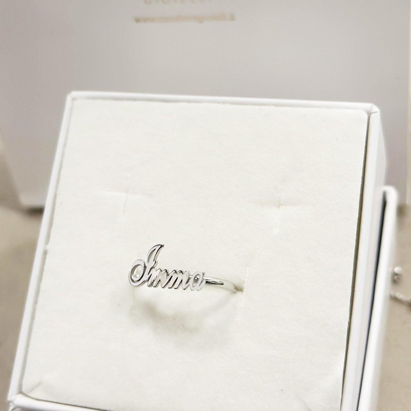 anello nome argento
