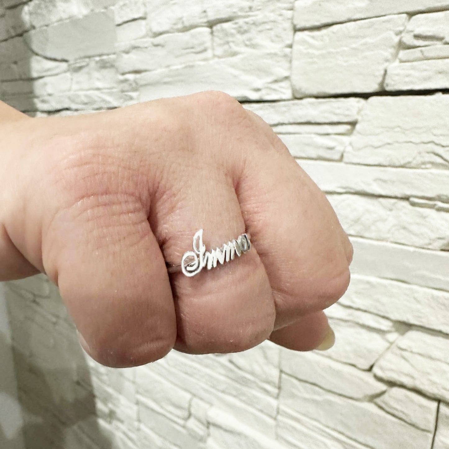 anello con nome personalizzato in argento 925