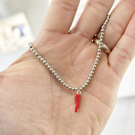 bracciale con cornetto argento