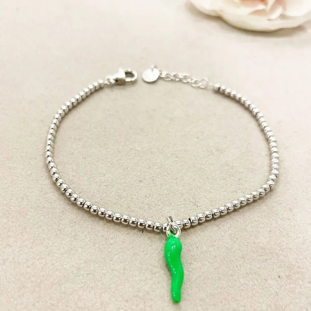 bracciale con cornetto argento