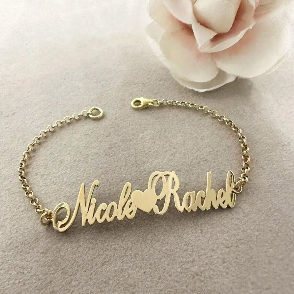 bracciale con doppio nome argento