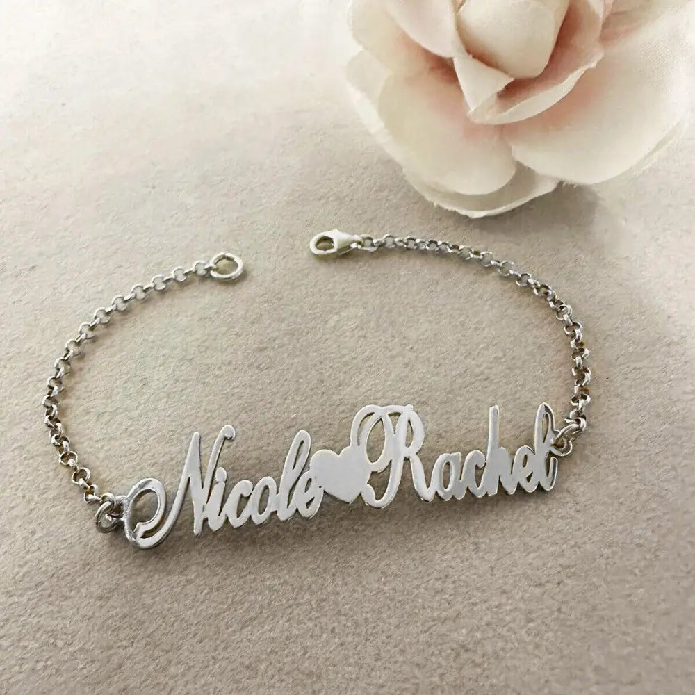 bracciale con doppio nome argento