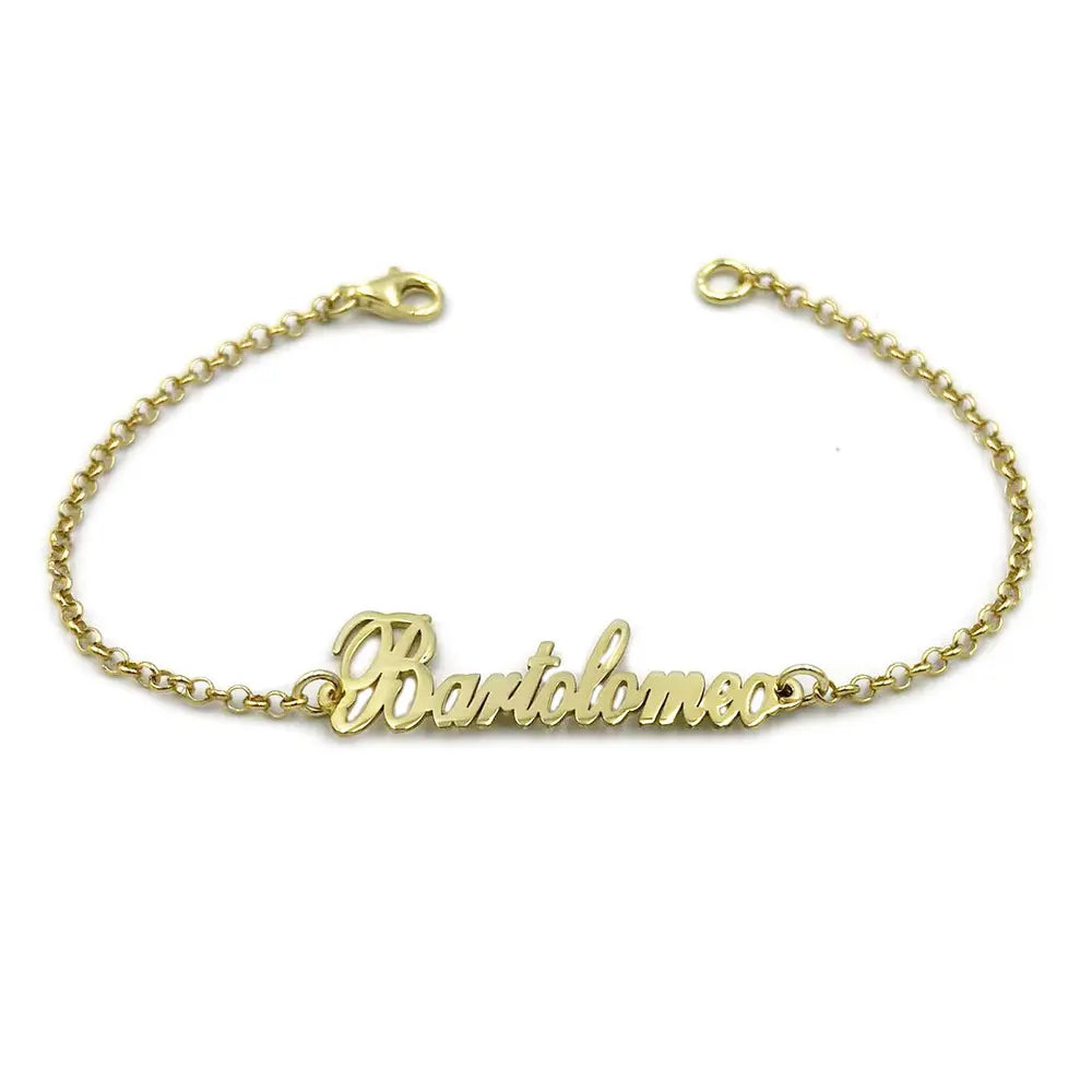 bracciale con nome dorato
