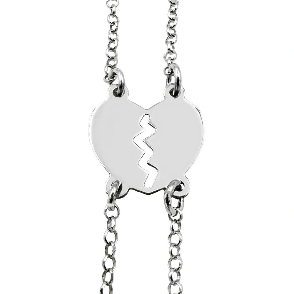 bracciale cuore spezzato argento