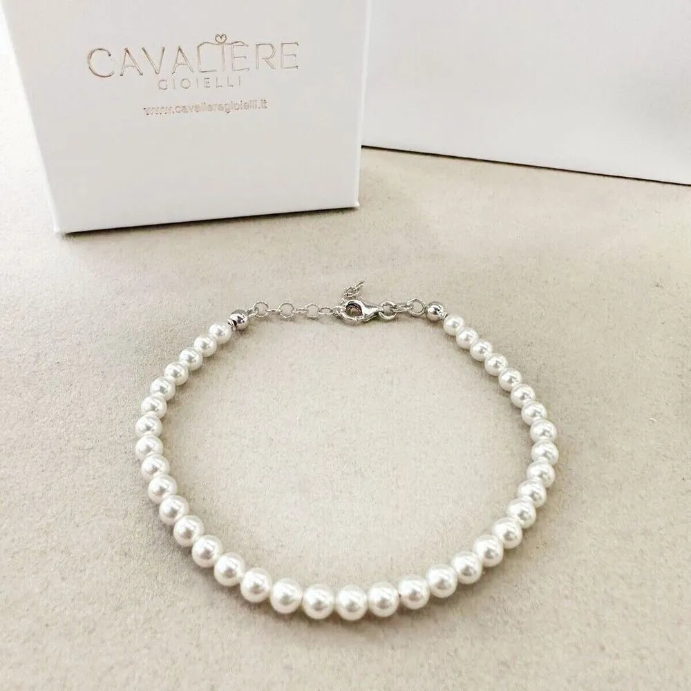 bracciale di perle in argento 925