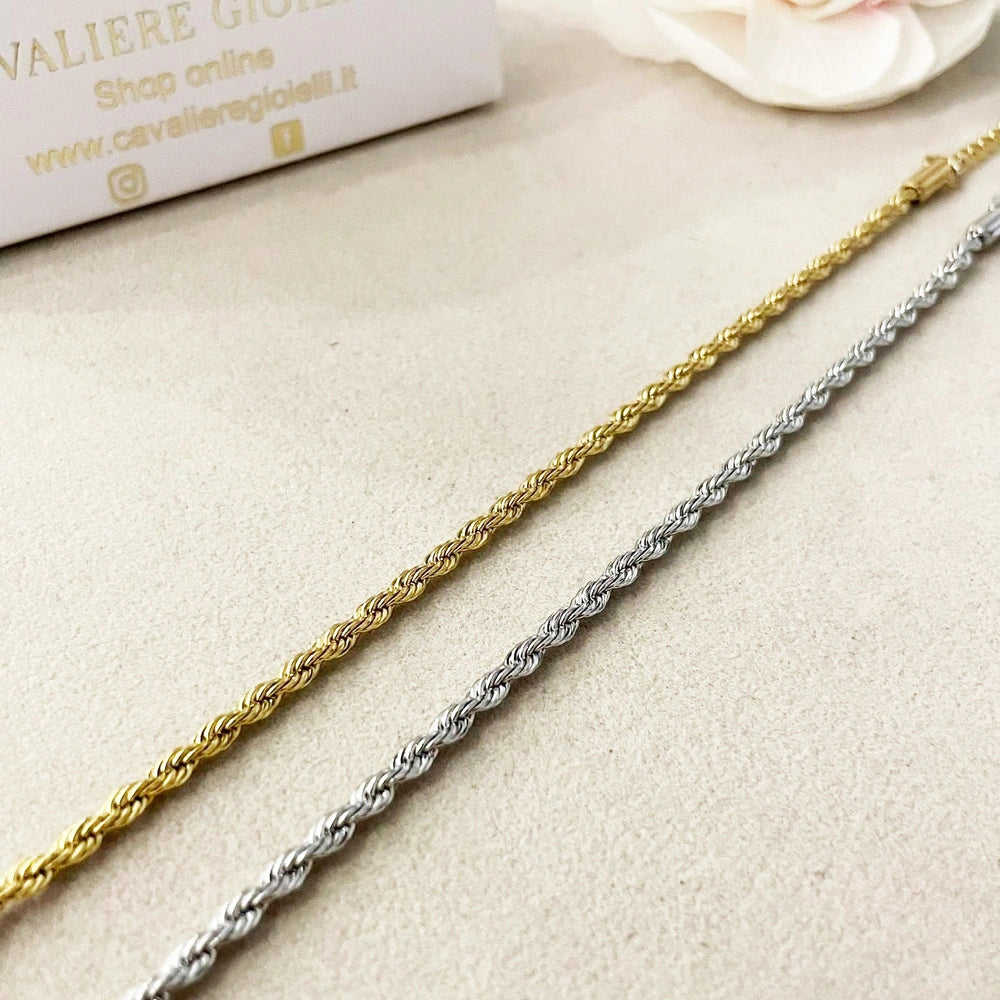bracciale funetta corda acciaio uomo donna