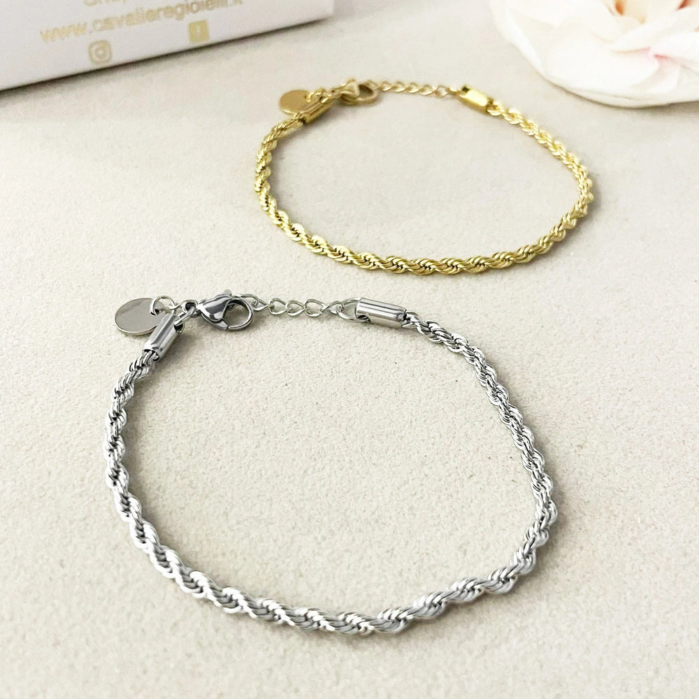 bracciale funetta corda acciaio uomo donna
