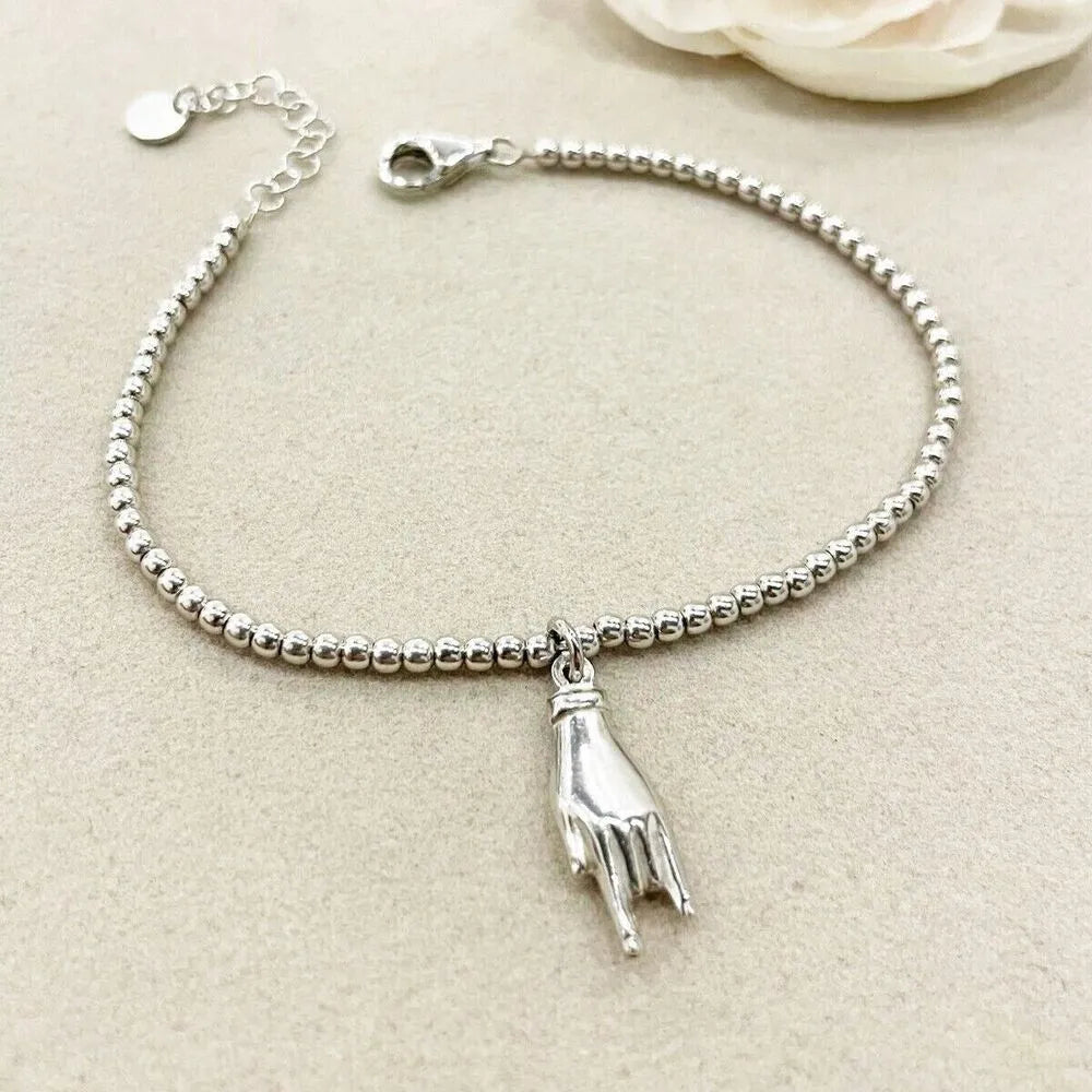 bracciale portafortuna corna scaramantica cornetto argento