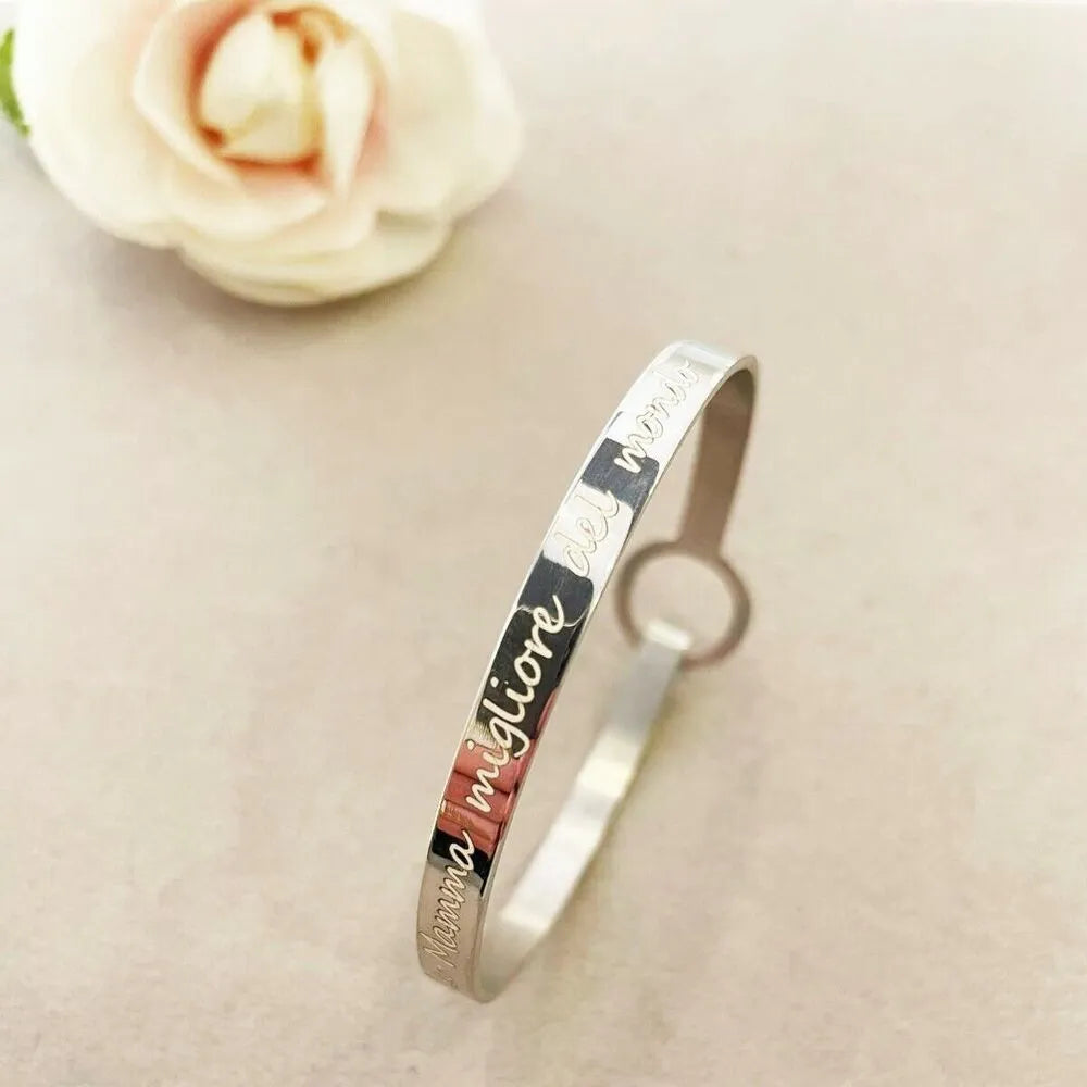 bracciale rigido personalizzato argento