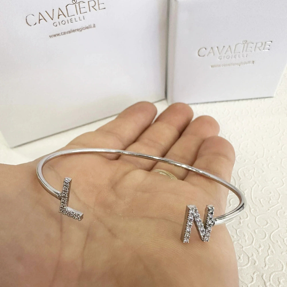 bracciale personalizzato con iniziali argento