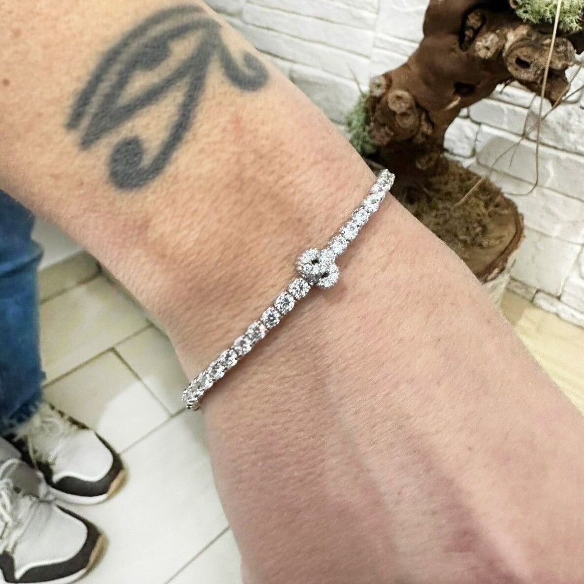 tennis bracciale oro bianco con iniziali