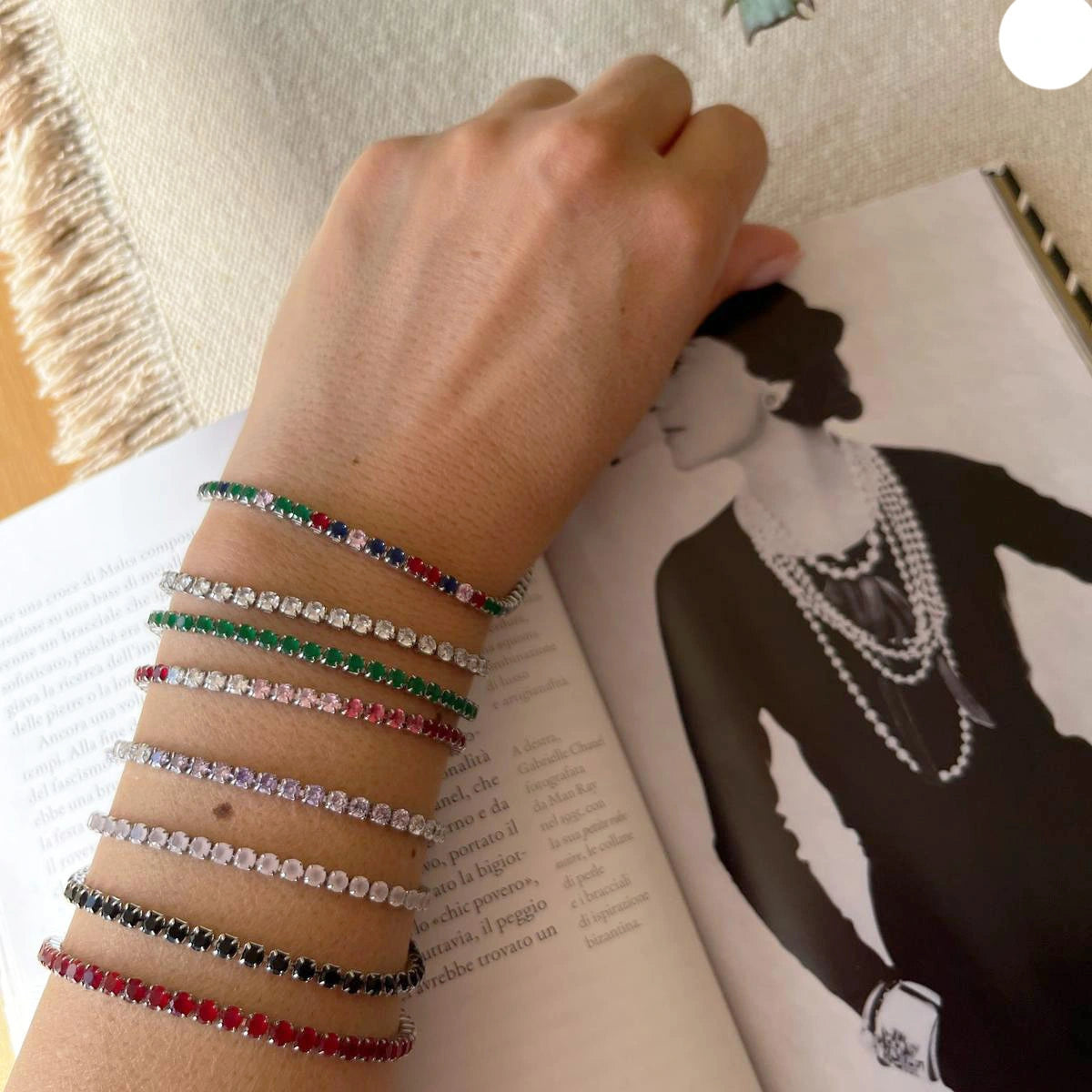 Bracciale Tennis Acciaio Vari Colori
