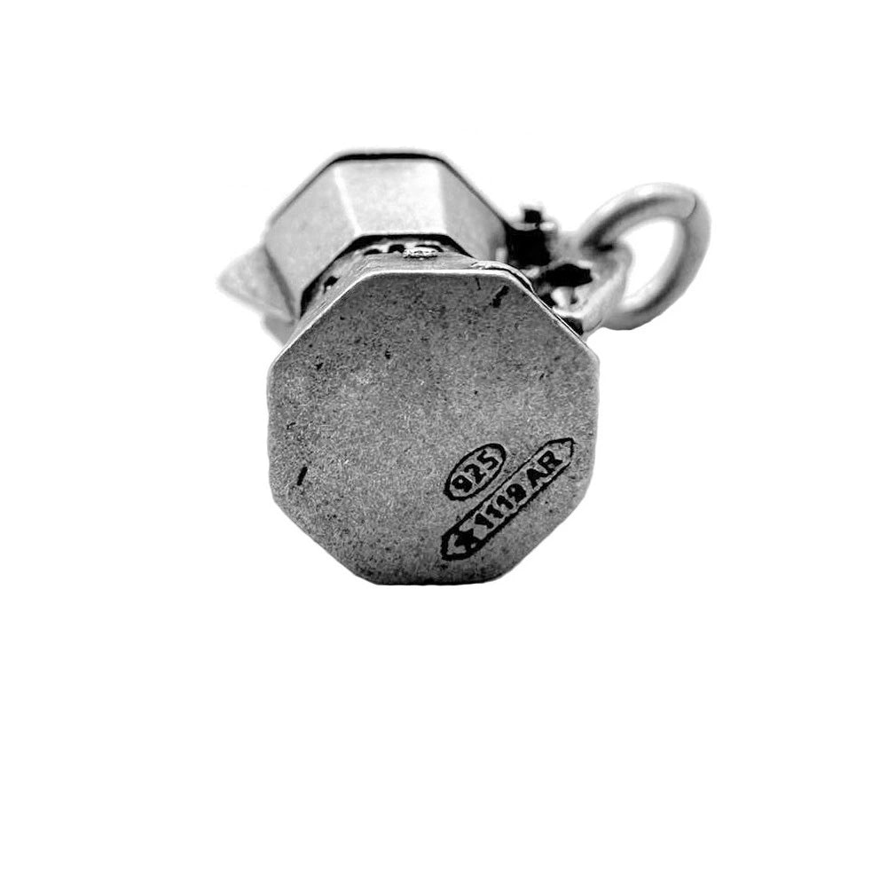 ciondolo caffettiera moka in argento