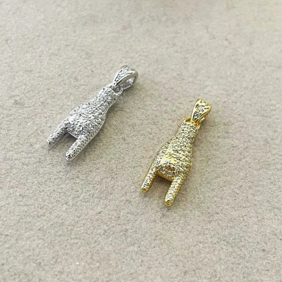 Ciondolo Portafortuna A Forma Di Corno - Argento 800 Made In Italy - Foto 4