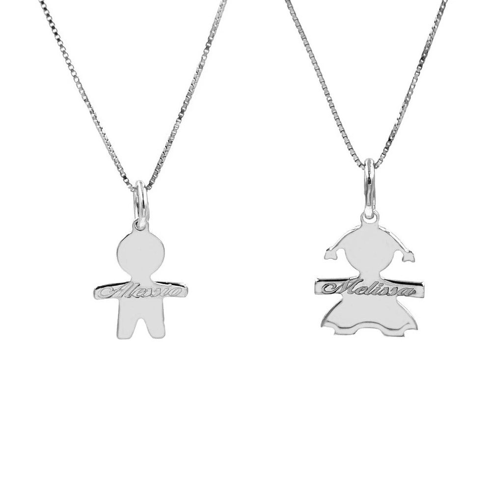 collana bimbo bimba personalizzato argento