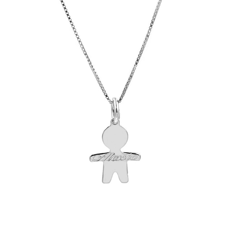 collana bimbo argento