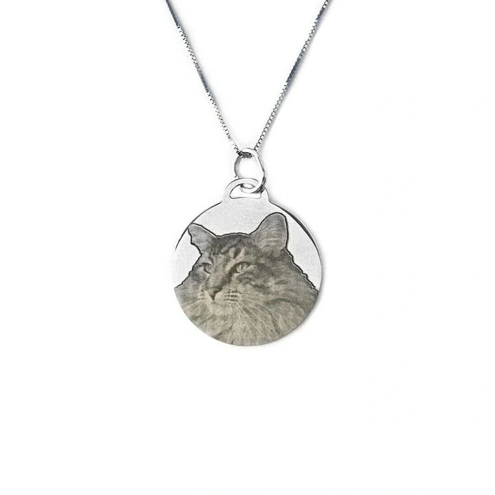 collana con foto incisione argento