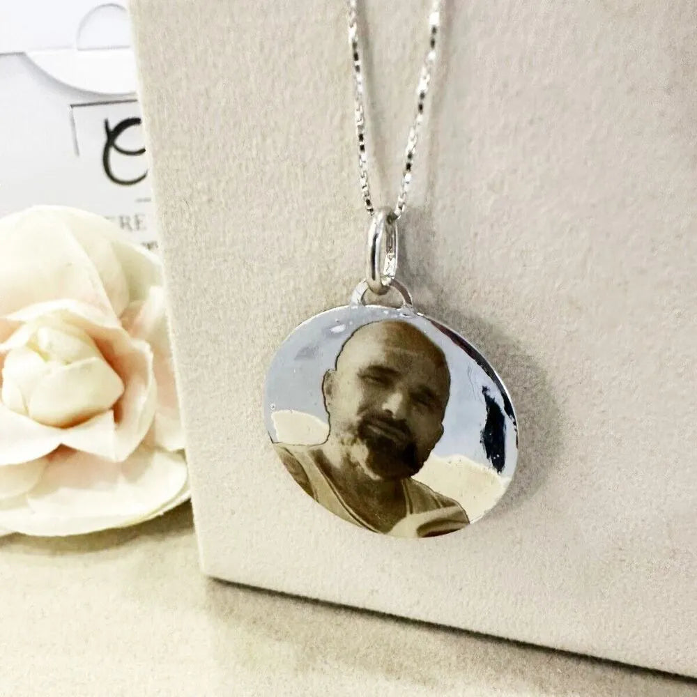 collana con foto incisione argento