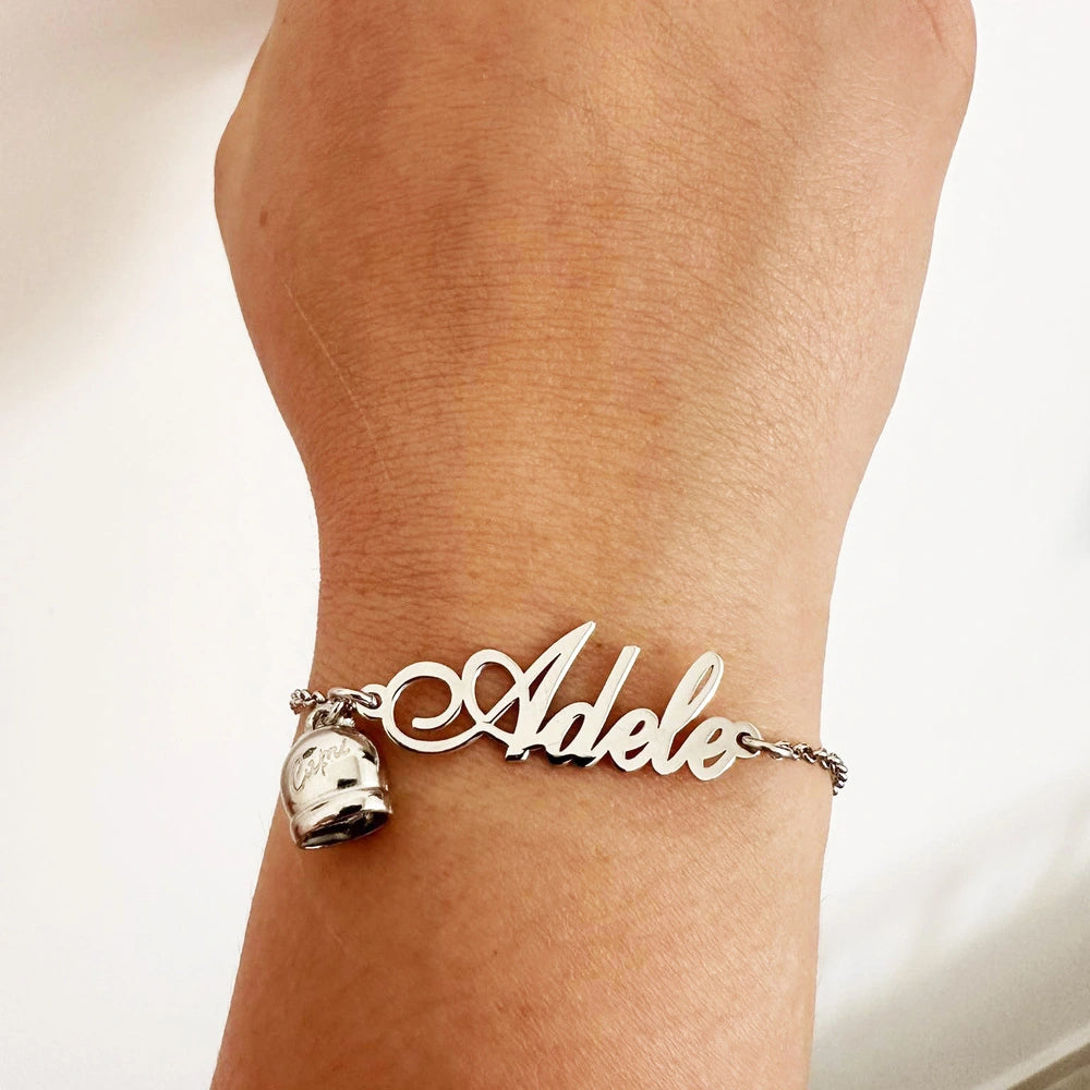 bracciale capri con nome e campanella
