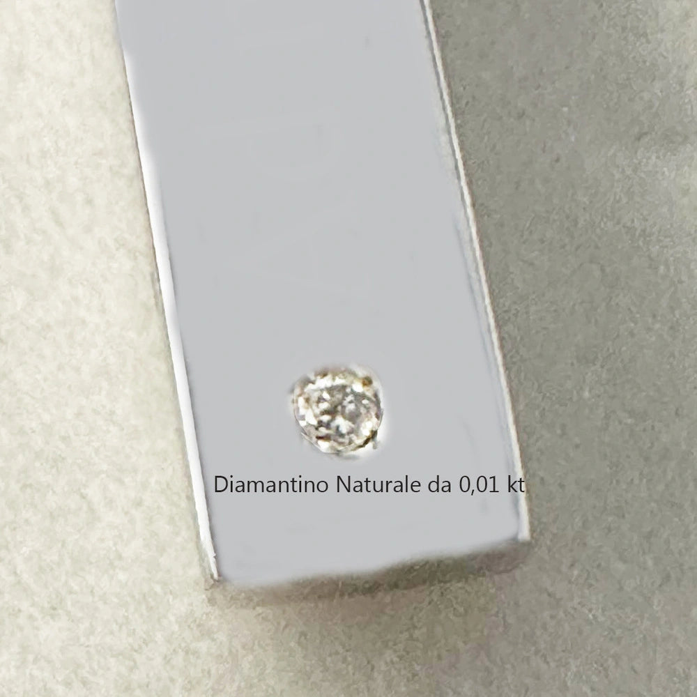 collana barra personalizzata argento diamante