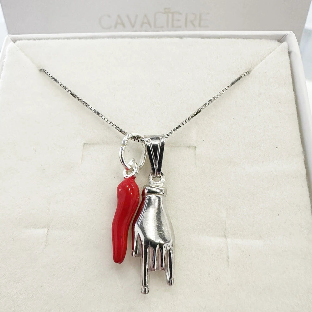 collana mano corna e cornetto