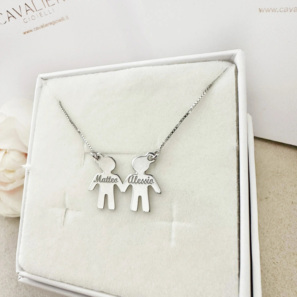 collana famiglia argento personalizzata