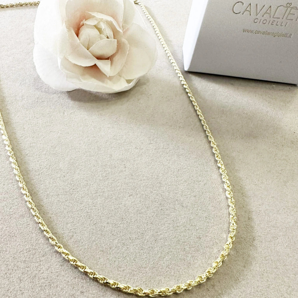 collana funetta corda argento 925 dorato