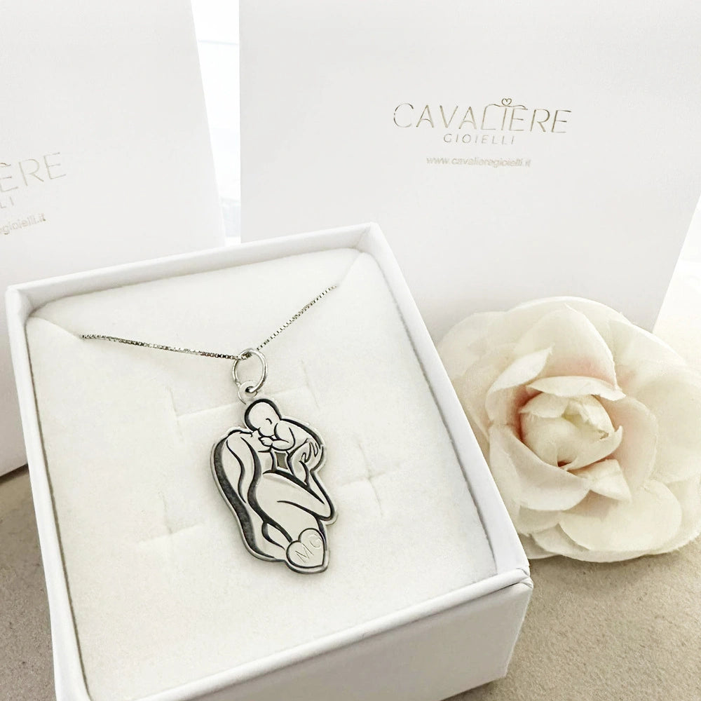 collana maternità mamma argento personalizzata