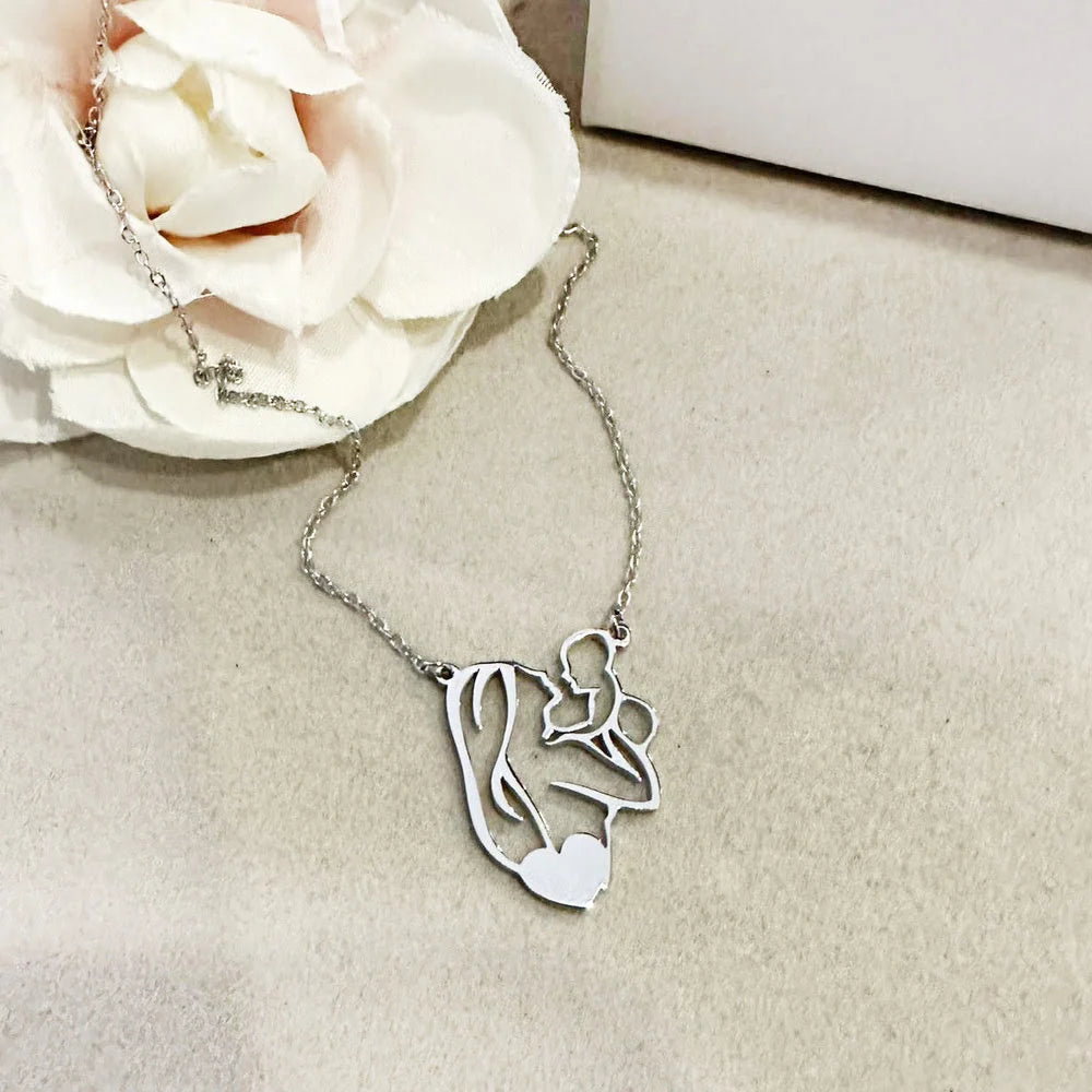 collana maternità mamma acciaio personalizzabile