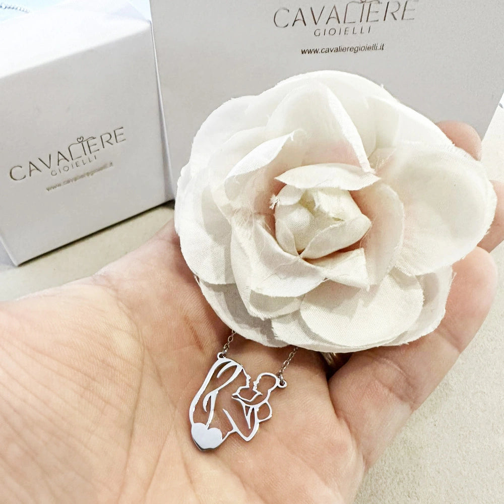collana maternità mamma acciaio personalizzabile