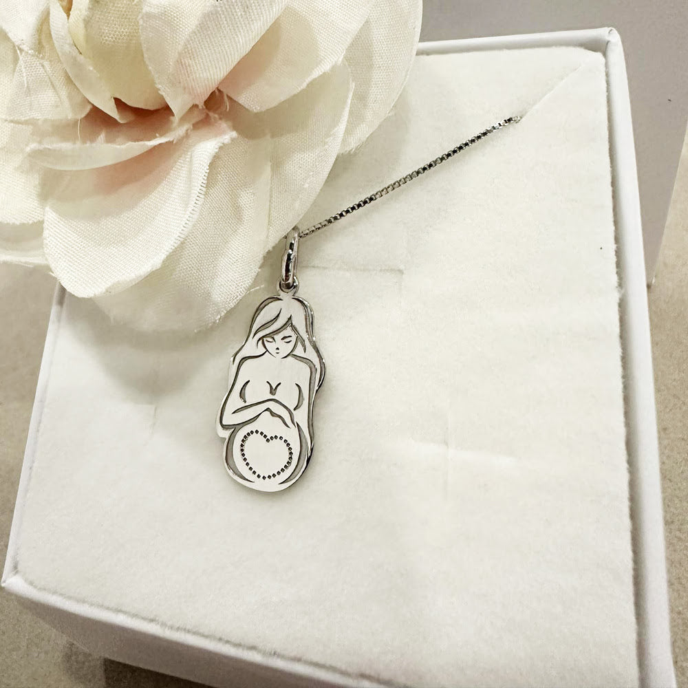collana maternità mamma argento personalizzata