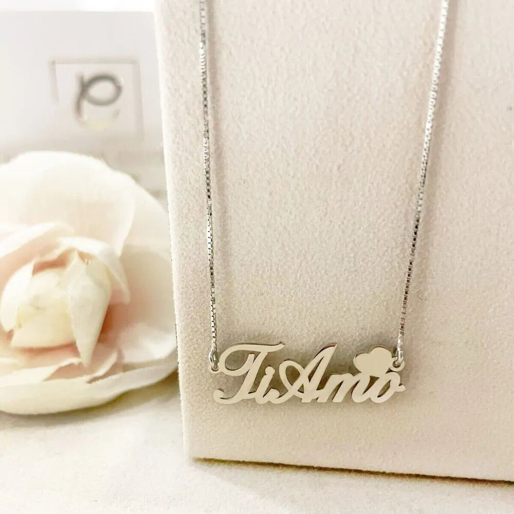 Collana Per Partner Con Ciondolo Di Fidanzamento E Incisione A Cuore CORAZON PERLA, Catena In Argento 925 Con Incisione, Gioielli Per Partner, San Valentino, Personalizzati - Italia - Foto 7