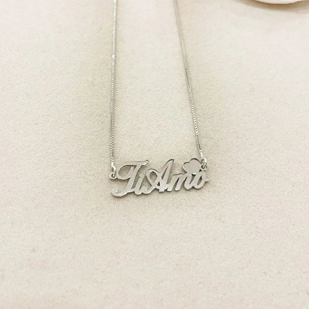 collana con scritta ti amo argento