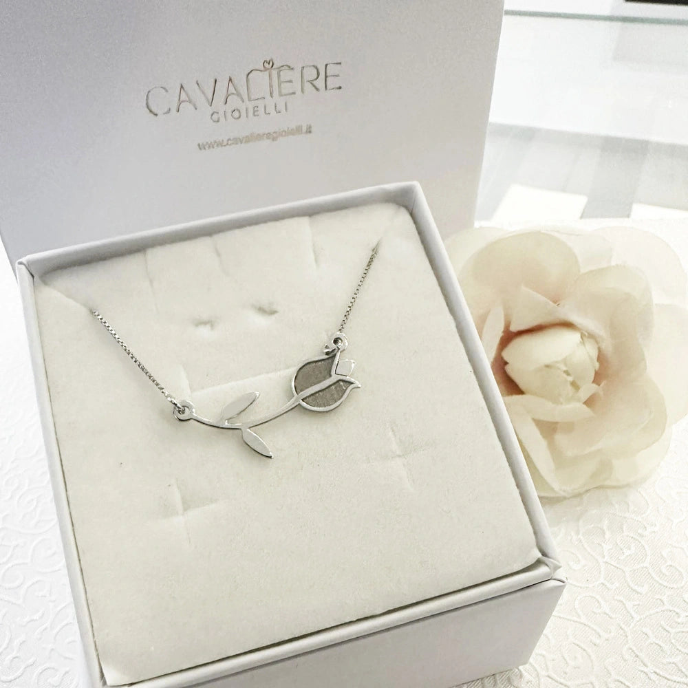 collana tulipano argento