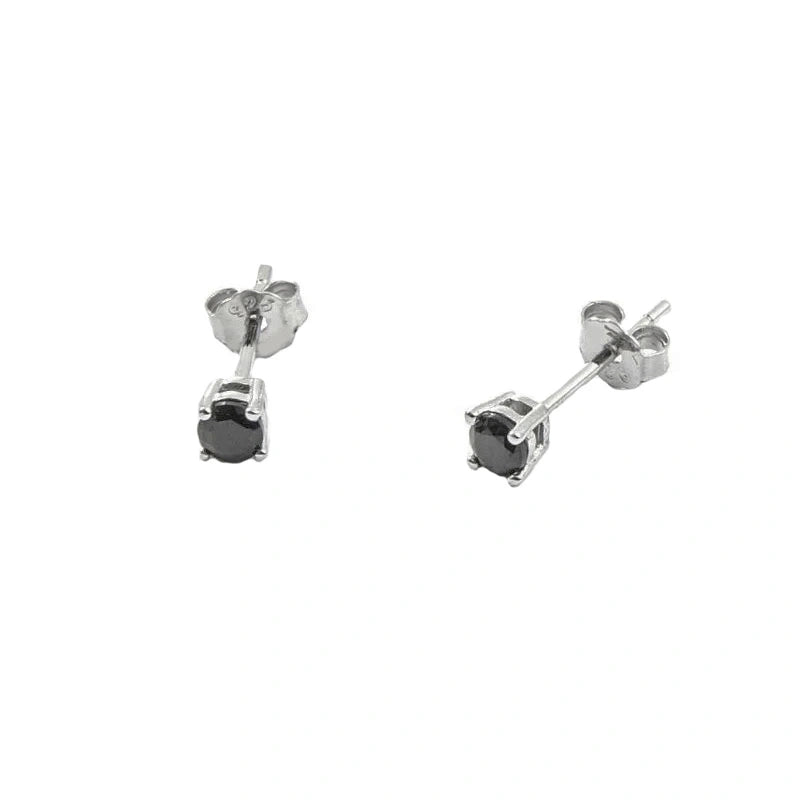 orecchini punto luce nero argento 925