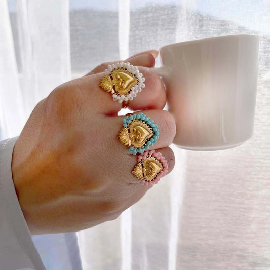 Anello Cuore Sacro Regolabile