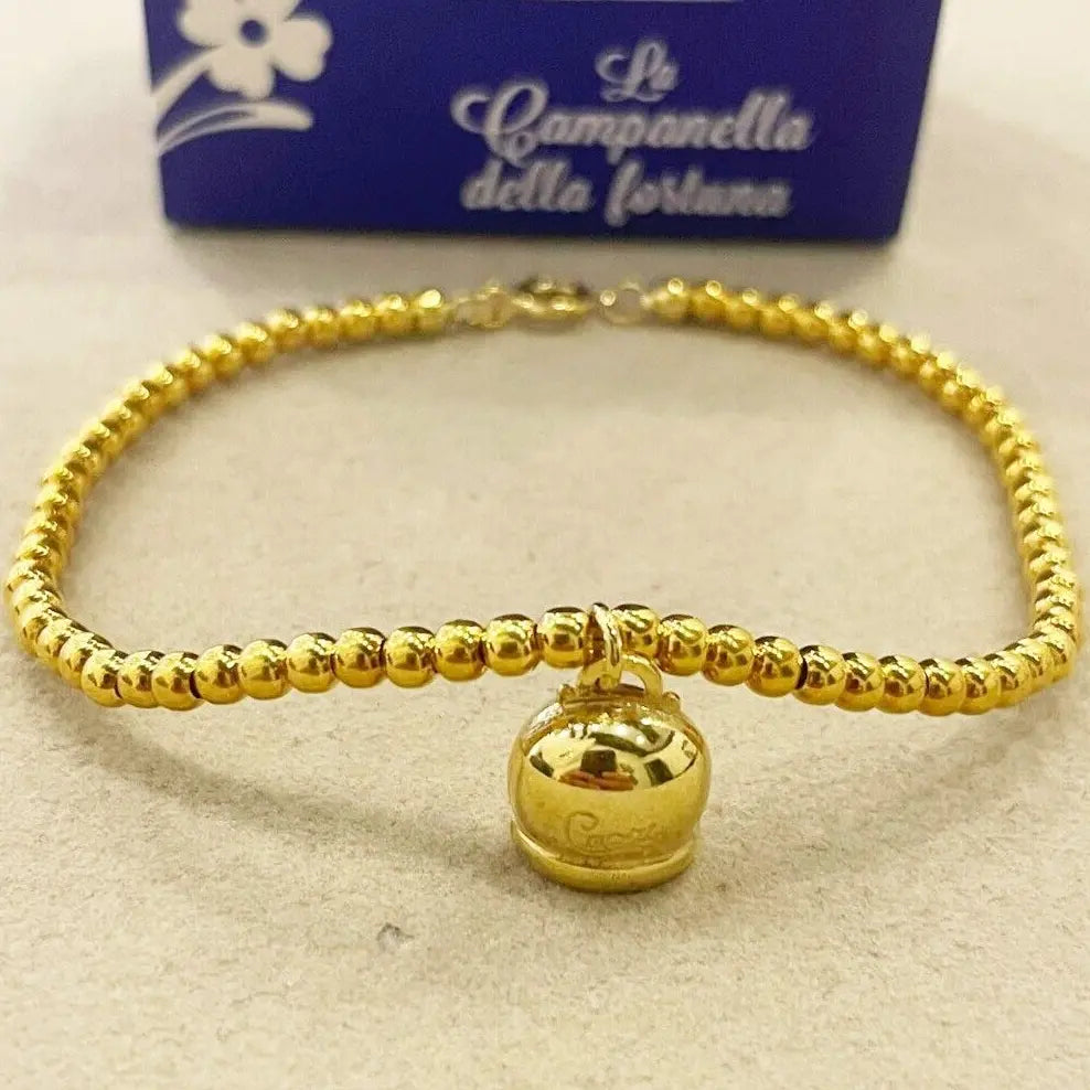 bracciale con campanella dorata