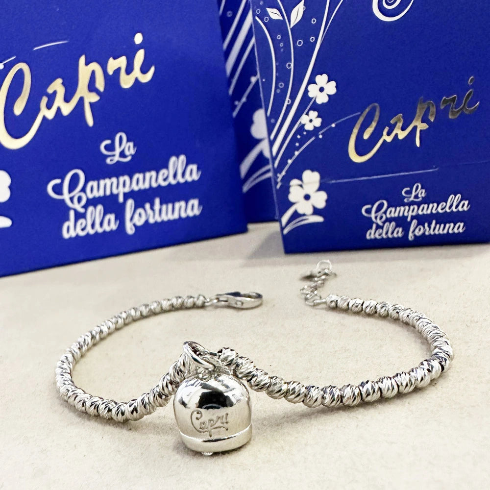 bracciale con campanella capri portafortuna in argento 