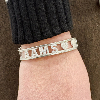 Bracciale con Nome Rigido in Argento 925