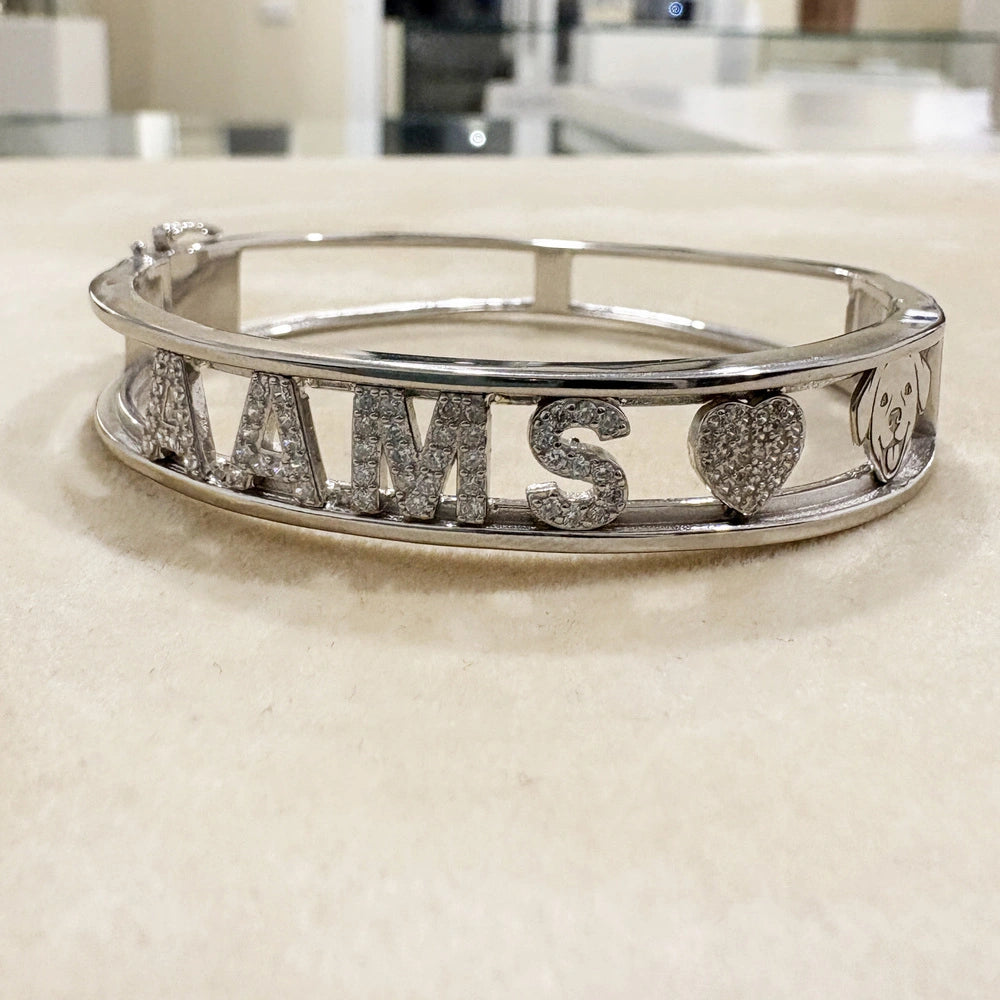 Bracciale con Nome Rigido in Argento 925