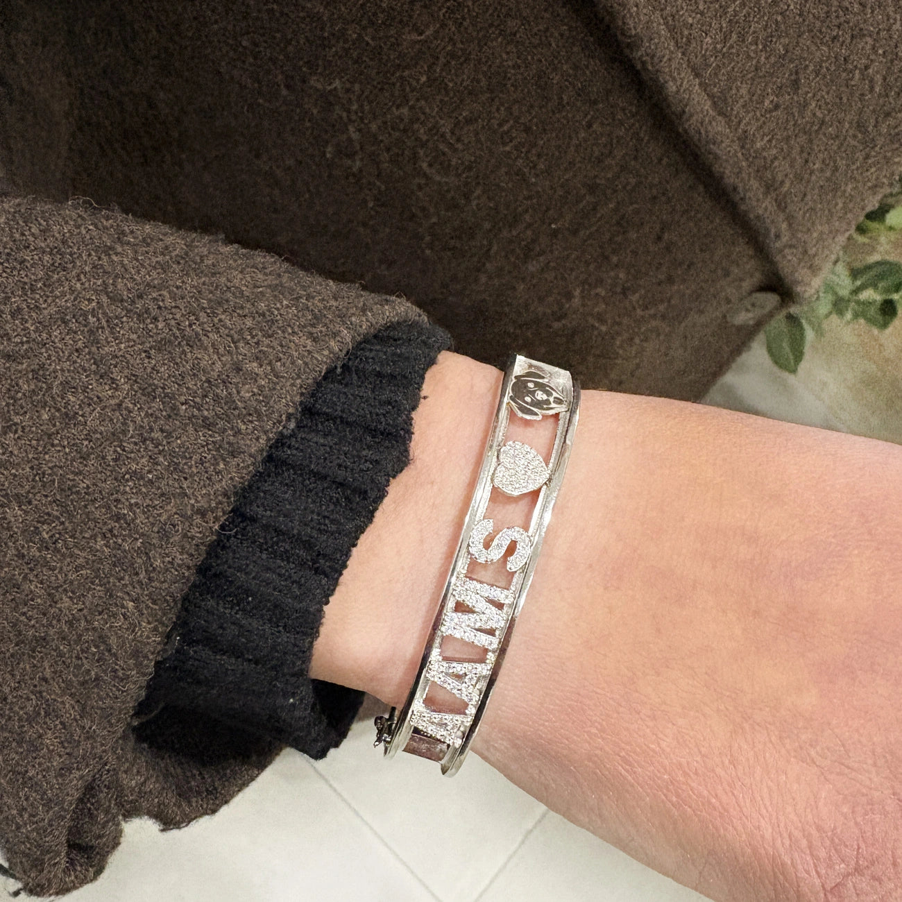 Bracciale con Nome Rigido in Argento 925