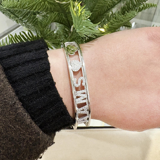 Bracciale con Nome Rigido in Argento 925