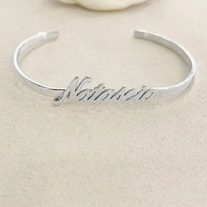 bracciale con nome rigido argento