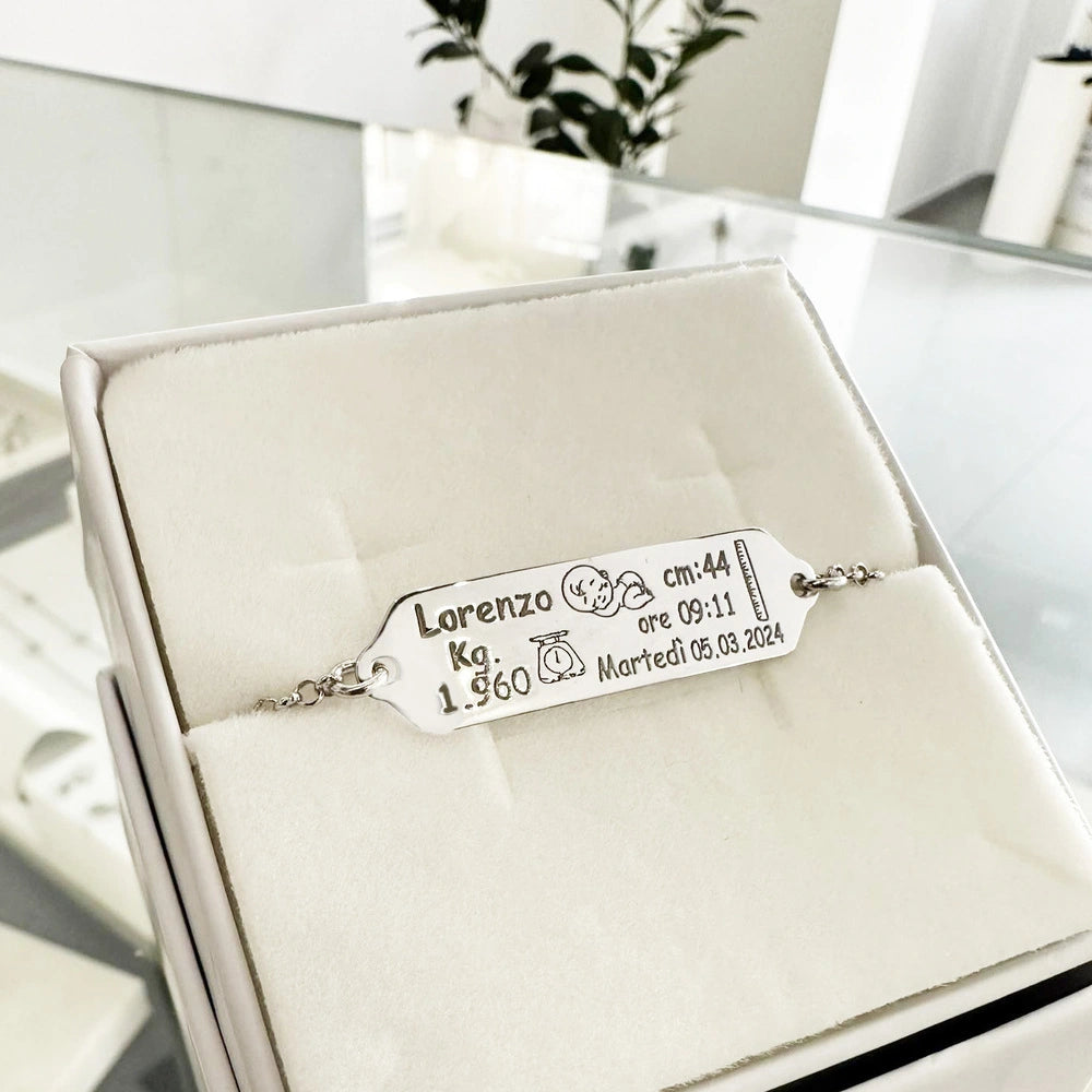 Bracciale Tennis Donna Argento 925 Con Pietre Di Nascita - Regalo Personalizzato Regolabile