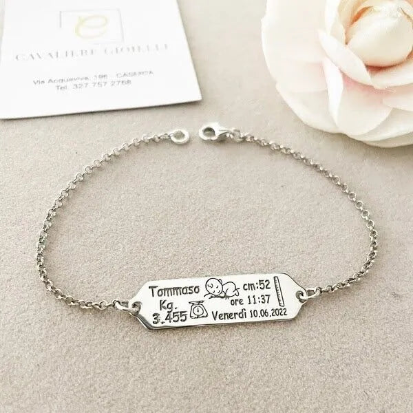 bracciale nascita personalizzato mamma argento 925