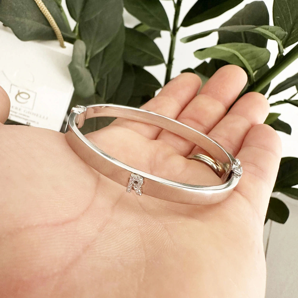 bracciale rigido schiava personalizzato argento